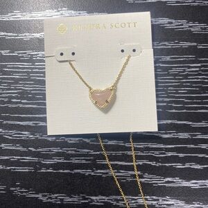 Kendra Scott Gold Necklace with Pink Heart Pendant